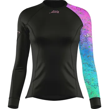 Dámské funkční triko s dlouhým rukávem AQUARELLE LADY černá Bamboo Heavy - Růžová / XXL