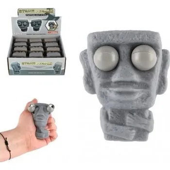 Hračka pro nejmenší Majjam Kamenná hlava mačkací antistresová guma 8cm