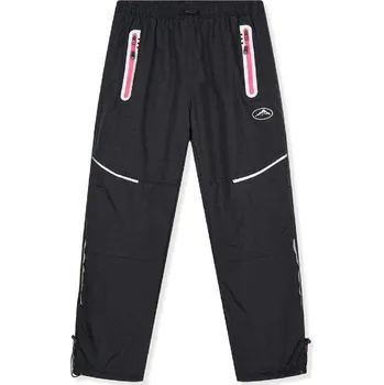 KUGO ZATEPLENÉ ŠUSŤÁKOVÉ KALHOTY S FLEECEM DK8238, velikost 146 - 170 Barva: Černé s růžovým zipem, Velikost: 164