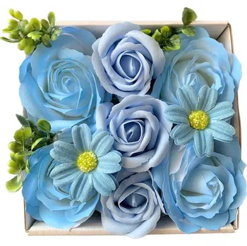 Mýdlo made by ANTEROS Dekorace Mýdlové květy Light blue mix v dárkovém boxu