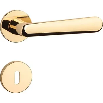 Dveřní kování AS - ARIA - R 5S rozety BB, klika/klika OLV - Mosaz leštěná lakovaná