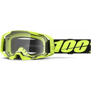 Motocyklové brýle ARMATIC 100% brýle Neon Yellow, čiré plexi