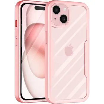 Pouzdro na mobilní telefon Pouzdro iPhone 15 Techsuit - ColorVerse 360 Series + ochrana obrazovky, růžové