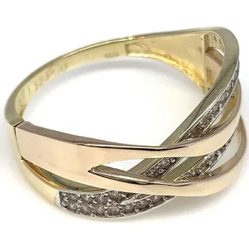 Prsten Diante Zlatý prsten s bílým kamenem 59632031