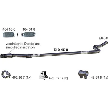 Výfukový systém Výfuková trubka ERNST 519458