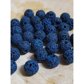 Korálek Láva syntetická, barvená Ø8 mm barva modrá tmavá