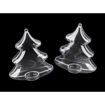 Vánoční dekorace Pro Háčkování Plastový stromeček 9x10x5cm dvoudílný 2ks