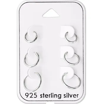Náušnice For Silver SADA NÁUŠNIC KROUŽKY - STŘÍBRO 925