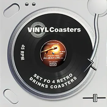 Podtácek Set 4 podtácků - LP vinyl - Gramofonová deska
