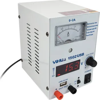 Laboratorní zdroj Yihua 1502 USB RF laboratorní zdroj 15V 2A