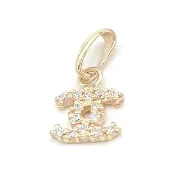 Přívěsek Zlatý přívěsek propletený znak se zirkony 0,57g
