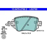 Sada brzdových destiček, kotoučová brzda ATE 13.0470-2790.2