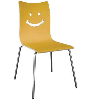 Jídelní židle SMILE jídelní židle žlutá, kostra nerez