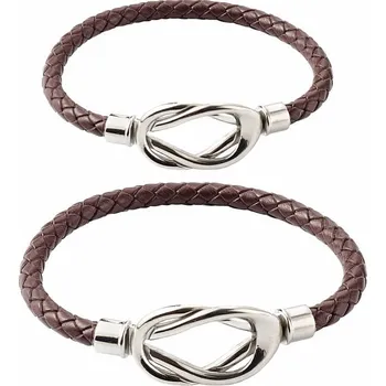 Náramek Nefertitis Náramky pro páry z eko kůže Brown obvod cca 17 a 19 cm Červená