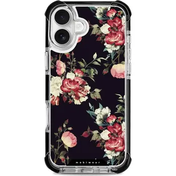 Pouzdro na mobilní telefon Odolný obal Mobiwear MagSafe Elite Bumper - Apple iPhone 16 Plus - D003D Růže na černé (Odolný kryt, pouzdro, obal Mobiwear Elite Bumper na mobil Apple iPhone 16 Plus - D003D Růže na černé, materiál Plast + TPU silikon + kov - zesílená ochrana telefonu,)