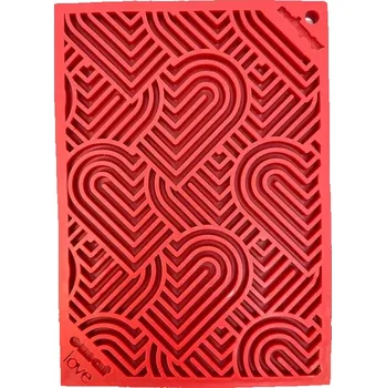 Miska pro psa Sodapup Lízací podložka eMat malá, srdce – červená