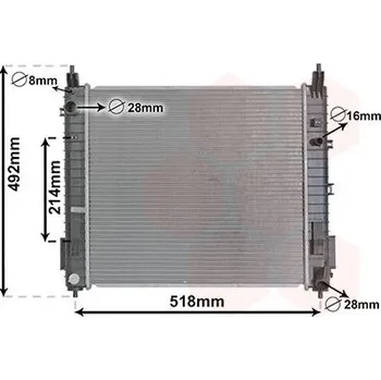 Motor automobilu Chladič, chlazení motoru VAN WEZEL 33012710