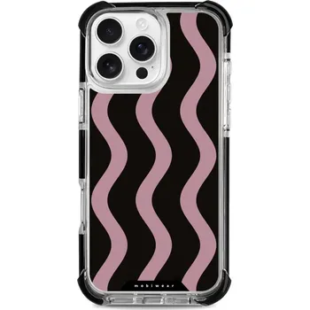 Pouzdro na mobilní telefon Odolný obal Mobiwear MagSafe Elite Bumper - Apple iPhone 16 Pro Max - DA54D Fialové vlnky (Odolný kryt, pouzdro, obal Mobiwear Elite Bumper na mobil Apple iPhone 16 Pro Max - DA54D Fialové vlnky, materiál Plast + TPU silikon + kov - zesílená ochrana)