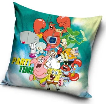 Povlak na dekorativní polštářek Carbotex Povlak na polštářek Sponge Bob Party Time