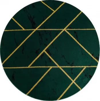 Koberec Kusový koberec Emerald geometric 1012 green and gold kruh Kruh Ø 200 cm