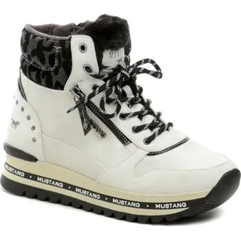 Pánská obuv Mustang 1364-503-203 bílá dámská nadměrná zimní obuv EU 44 + DÁREK + Doprava ZDARMA