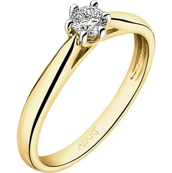 Prsten Prsten ze žlutého zlata s briliantem - 0,18 ct - ryzost 585 - 110.354