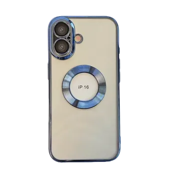 Pouzdro na mobilní telefon Pouzdro Coolcase Glam s MagSafe - Apple iPhone 16 - průhledné / modré (Coolcase Glam MagSafe for iPhone 16 - blue)