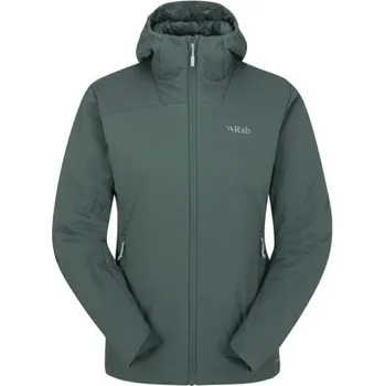 Rab Womens Xenair Alpine Light Jacket, green slate - dámská lehká izolační bunda s kapucí M + Doprava zdarma