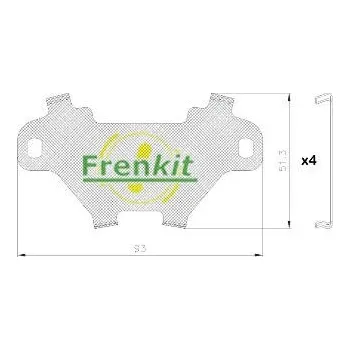 Brzdový komplet Protihluková folie, brzdové oblożení (posunovací deska) FRENKIT 940311