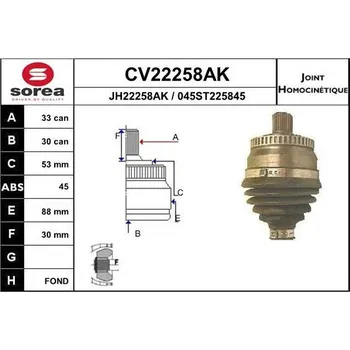 Autodíl Sada kloubů, hnací hřídel EAI CV22258AK