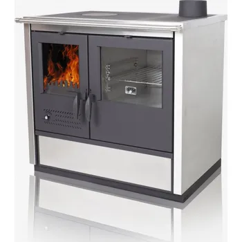 Sporák na tuhá paliva TIM SISTEM etážový sporák NORTH HYDRO ECO pravý INOX 16 kW