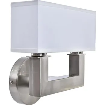 Stojací lampa Nástěnná lampa DKD Home Decor Stříbřitý Kov Polyester Bílá 220 V 40 W (25 x 14 x 24 cm)