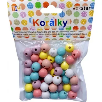 Dětské navlékací korálky Dřevěné korálky - 12 mm - 50 ks - PK510-25