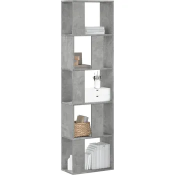 Obývací pokoj vidaXL Knihovna 5patrová 45x23,5x162,5 cm kompozitní dřevo [852785] Barva: Betonová šedá