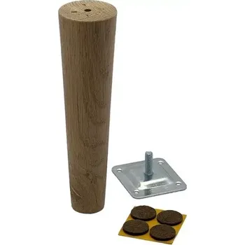 Nábytkové kování Dřevěná nábytková nožka HENRY-LAK průměr 25/45 mm, výška 200 mm, dub lakovaný