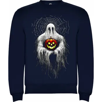 Chlapecká mikina Mikina bez kapuce Helloween duch Barva: Námořnická modrá/Navy, Velikost: 122/128 - 7/8let