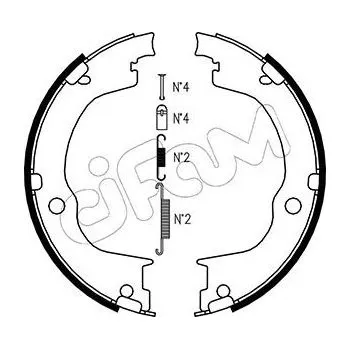 Lanko parkovací brzdy Sada brzdových čelistí, parkovací brzda CIFAM 153-317K
