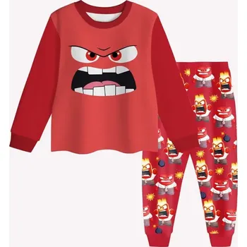 Dívčí pyžamo Disney Dětské pyžamo (tričko s dlouhým rukávem a tepláčky) V hlavě 2 (Inside Out 2) Barva: Červená, Velikost: 120
