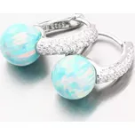 Dámské náušnice stříbro 925 zirkon zelený opál a PKL-2168