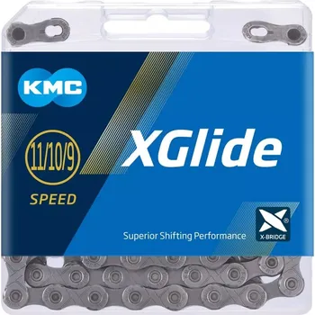 Řetěz na kolo KMC X-GLIDE CUES X ŠEDÝ 9-11SP. 126ČL.BOX