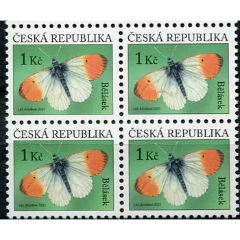 Poštovní známka Česká pošta (2021) č. 1110 **, 4-bl - Česká republika - Motýl: Bělásek
