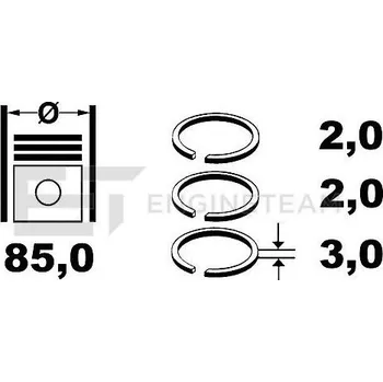 Motor automobilu Sada pistnich krouzku ET ENGINETEAM R4001200