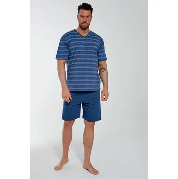 Pánské pyžamo Cornette pyžamo pánské 330/32 - modrá, XL (Bavlněné pánské pyžamo Cornette krátký rukáv)