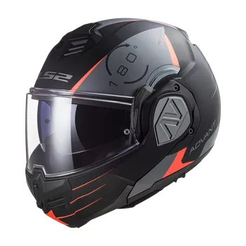 Helma na motorku překlápěcí helma Advant codex Barva: černá/šedá/červená, Velikost: L