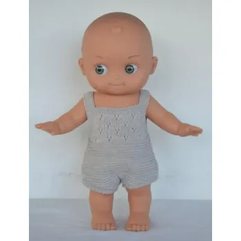 Panenka Panenka holčička Mini Panchas - zelené oči - v stříbrnošedých kraťasech ze Španělska (Mini Panchas 28cm)