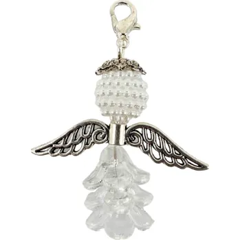 Vánoce Přívěšek - Anděl strážny v dárkovém balení - Veselé Vánoce, 3,2x3,2 cm, 1 kus