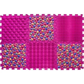 Puzzle Ortek Masážní ortopedická podložka Puzzle "Mix" 6 prvků Růžový kamínek