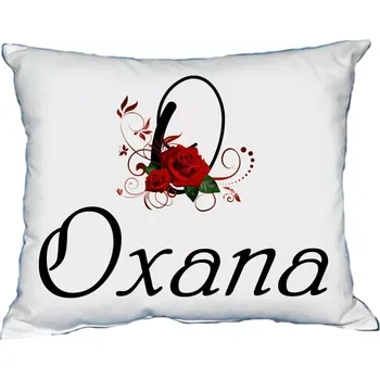 Dekorativní polštářek Polštář s dámským jménem OXANA Bílý (polštářek dámské jméno )