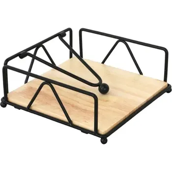 Držák ubrousků kovový rustikální | Kuchyňský zásobník, Stolní držák - Černá