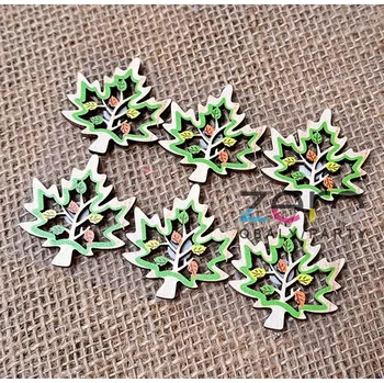 List dřevěný samolepicí (6 ks) - barevný